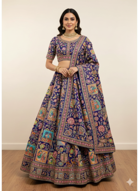 Raja Rani 2 Position Floral Print Viscose HM - 1
